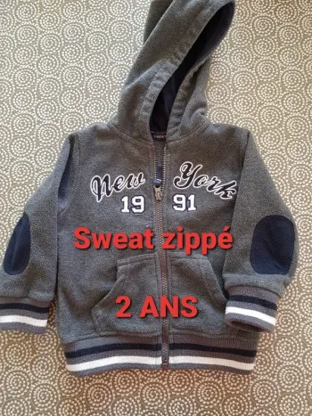 Sweat épais zippé 2ans