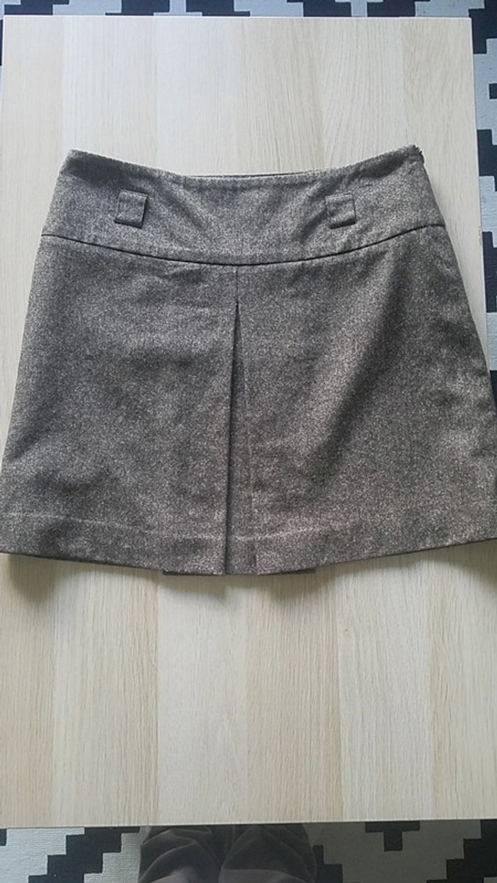 Jupe marron camaïeu tweed