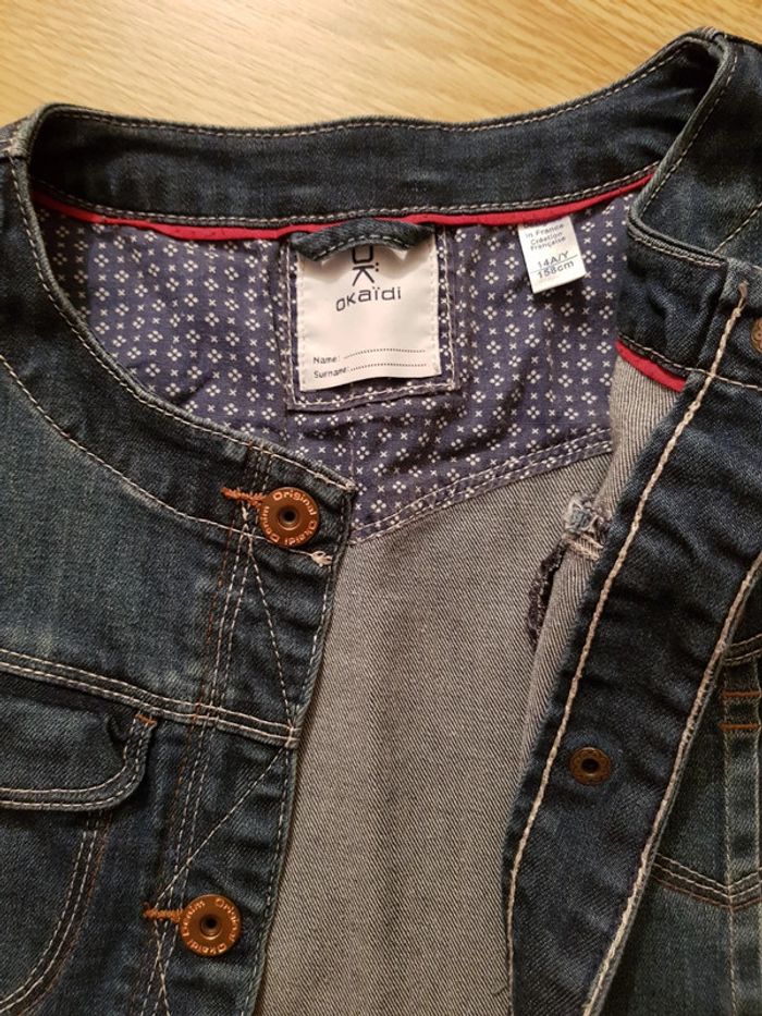 Veste jean bleu Okaïdi fille 14 ans - photo numéro 2