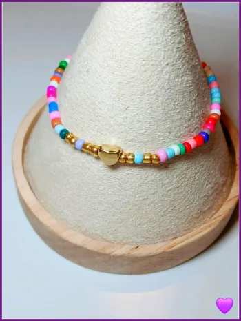 Bracelet en perles de rocaille multicolores tendance été