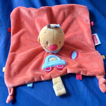 Doudou carré plat garçon Billy- voiture-Nzttou