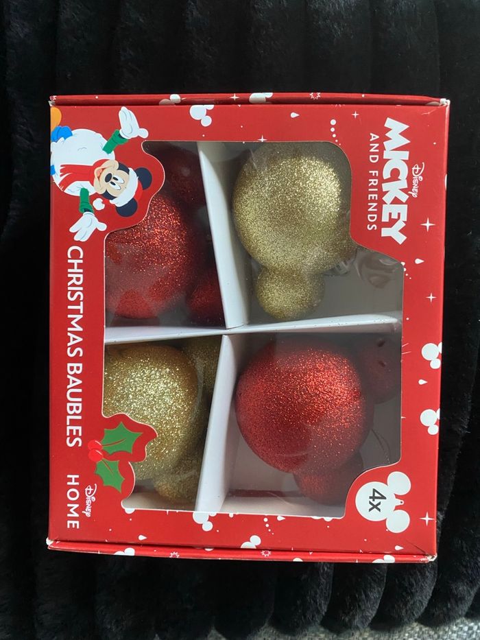 Lot 12 boules de Noël Disney Mickey neuf etiquetté - photo numéro 3