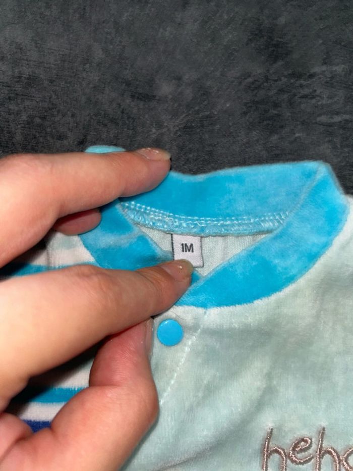 Pyjama bébé ourson et rayures - photo numéro 4
