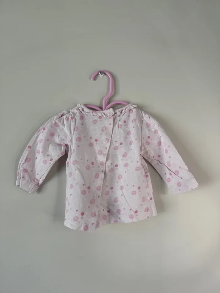 👚haut manches longues - bébé fille- 6 mois - rose - influx - très bon état - photo numéro 6