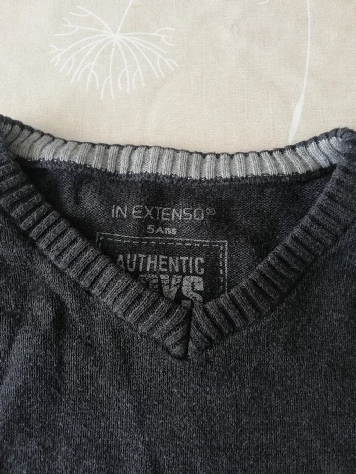 Pull gris manches longues 5 ans in extenso - photo numéro 2