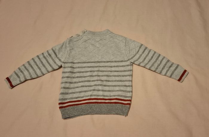 Pull chaud rayé gris 2 ans Okaidi - photo numéro 3