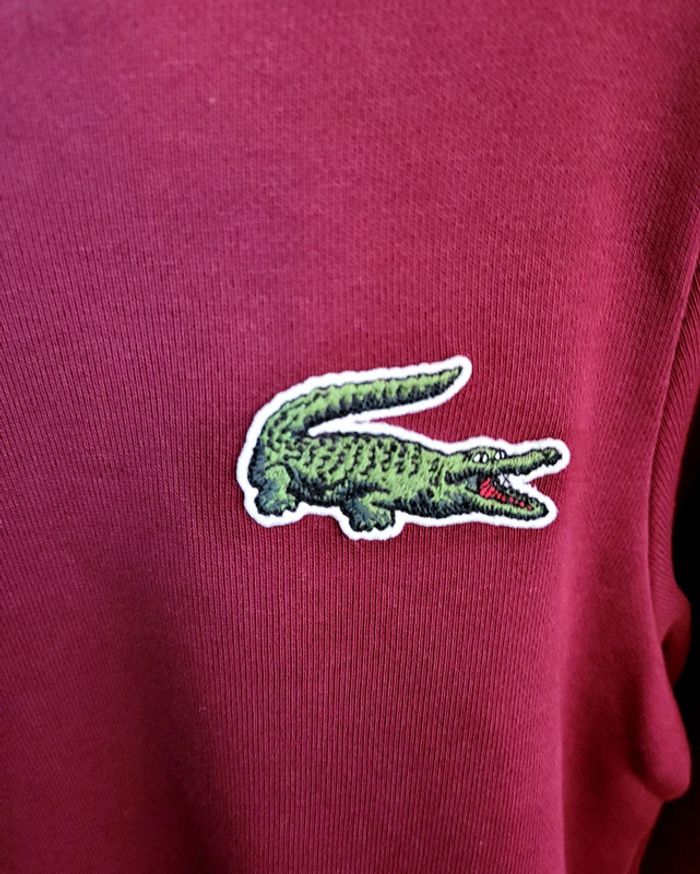 Robe ou sweat long a capuche lacoste neuve taille 6 ans bordeaux/framboise - photo numéro 2