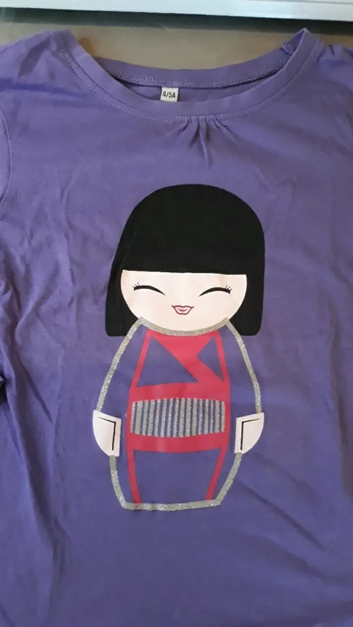 T shirt manche longue 4/5 ans - photo numéro 2