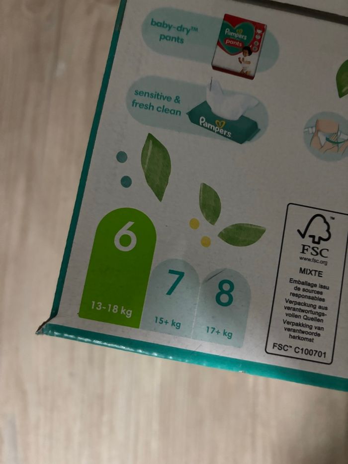 Couche Pampers baby dry géant pack taille 6 - photo numéro 2