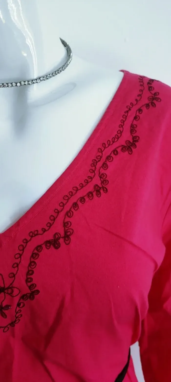 Robe/tunique été, couleur rose fushia - photo numéro 5