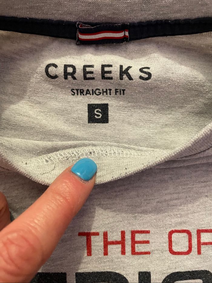 TEE shirt manches longues gris clair taille S creeks en excellent état - photo numéro 3