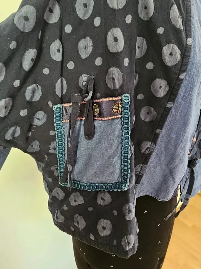 Veste courte bohème créateur Madame Zaza Of Marseille - Taille 2 / M (38) - photo numéro 4