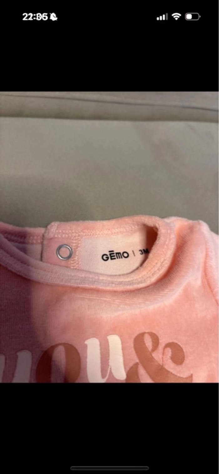 Pyjama chaud rose Gémo - Taille 3 mois - photo numéro 3