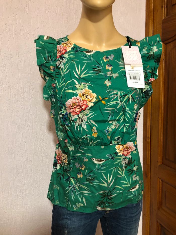 Top vert à motifs tropicaux Naf Naf - n e u f - photo numéro 2