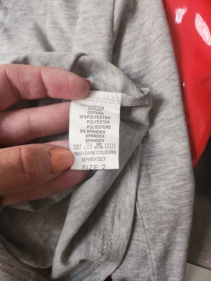 T-shirt col roulé 2 ans fille gris - photo numéro 3