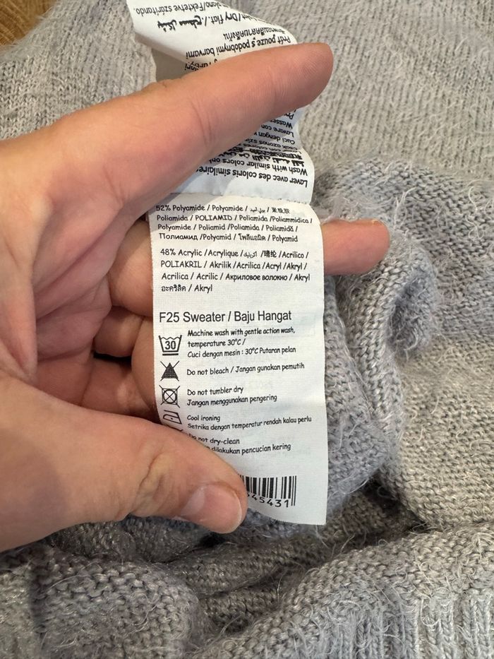 👚 Pull chauve souris gris- oversize - femme taille S - camaïeu - très bon état - photo numéro 8