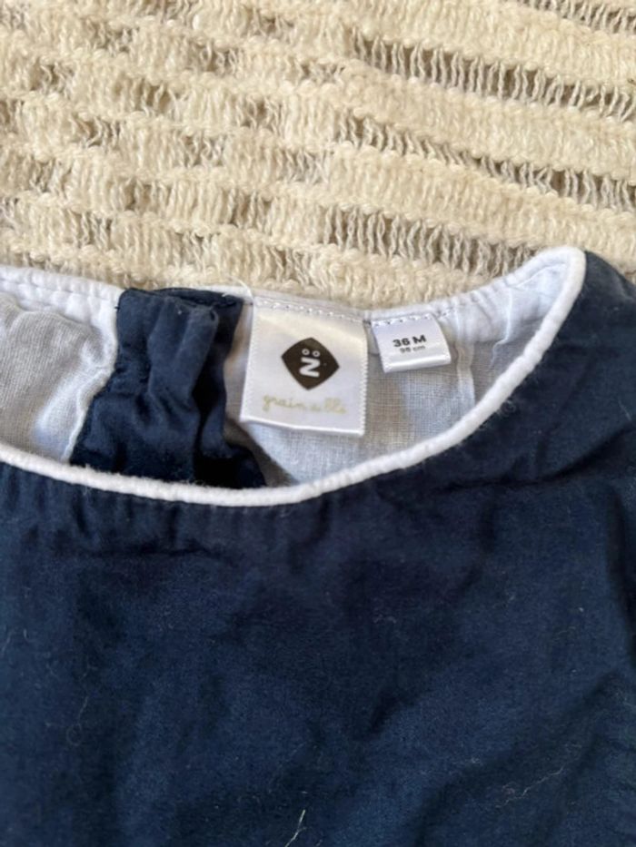 Robe fille bleu marine et blanche 3 ans - photo numéro 4