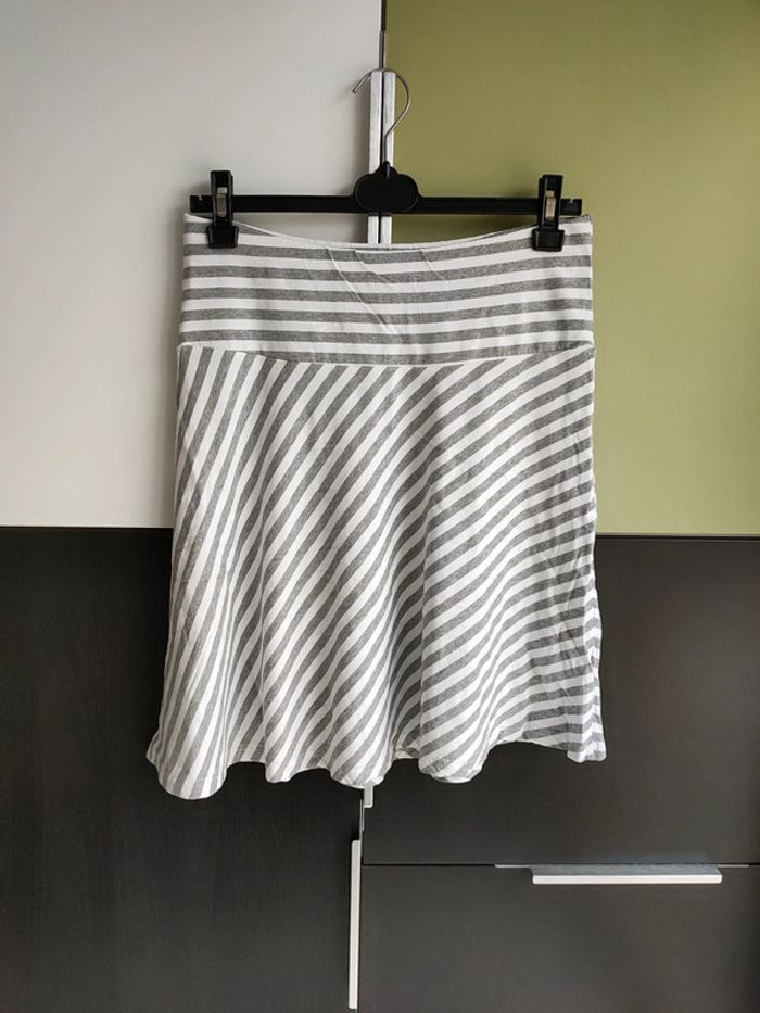 Jupe rayée gris et blanc H&M