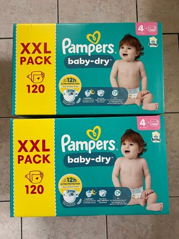 240 couches taille 4 xxl pack Pampers baby dry