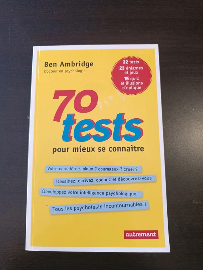 Livre 70 TESTS POUR MIEUX SE CONNAÎTRE - Ben Ambridge