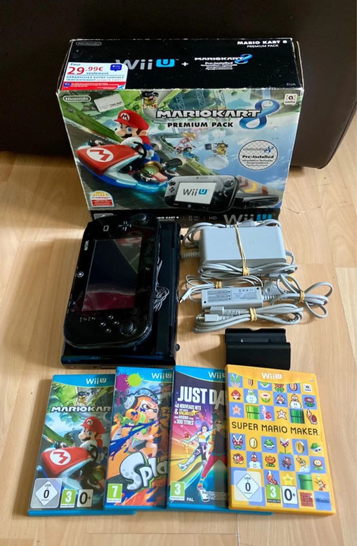 Pack Nintendo Wii U Mario Kart 8 32Go Complète 4 jeux PAL