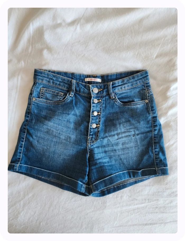 Short en jean coton boutonné Camaieu - photo numéro 5