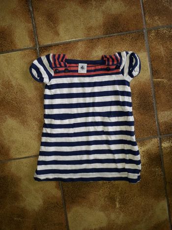 Petit bateau robe marine blanc taille 6 mois