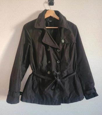 Trench court noir La Redoute – Taille 42 – ceinturé – mi-saison