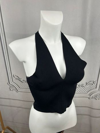 Top noir Zara Court S neuf