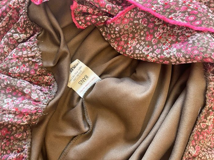 Robe fleuri fine bretelles voilage - photo numéro 2