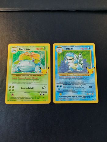 Carte Pokemon Tortank 2/102 et Florizarre 15/102 Set de Base Célébrations EB7.5 25 ans Epée et bouclier fr