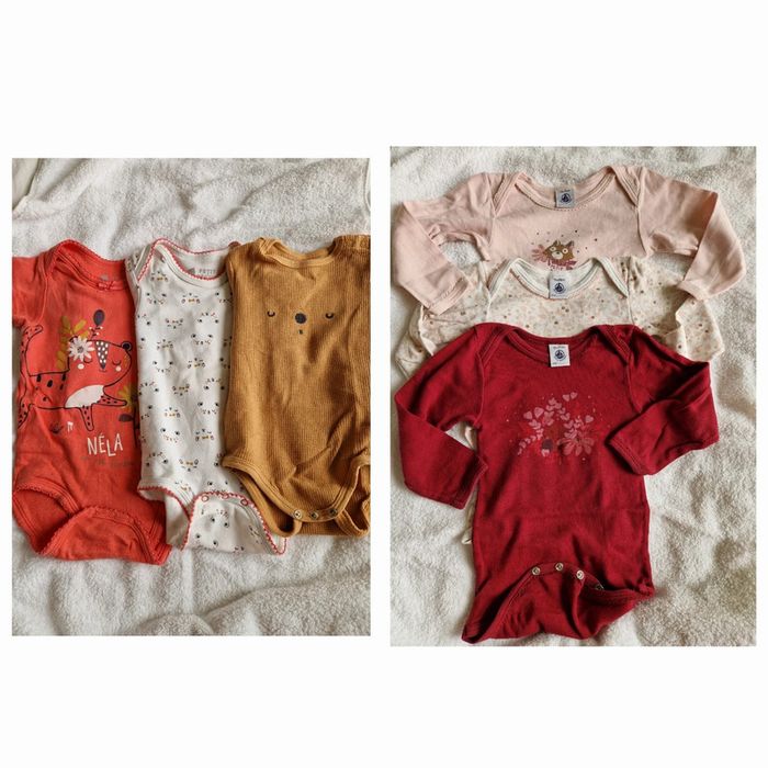 Lot de 6 bodies petit bateau petit beguin
