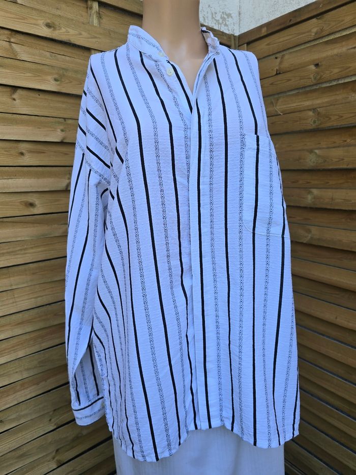 Chemise mixte 🍒Vintage 70 fabriqué en France🍒taille 42/44 - photo numéro 4