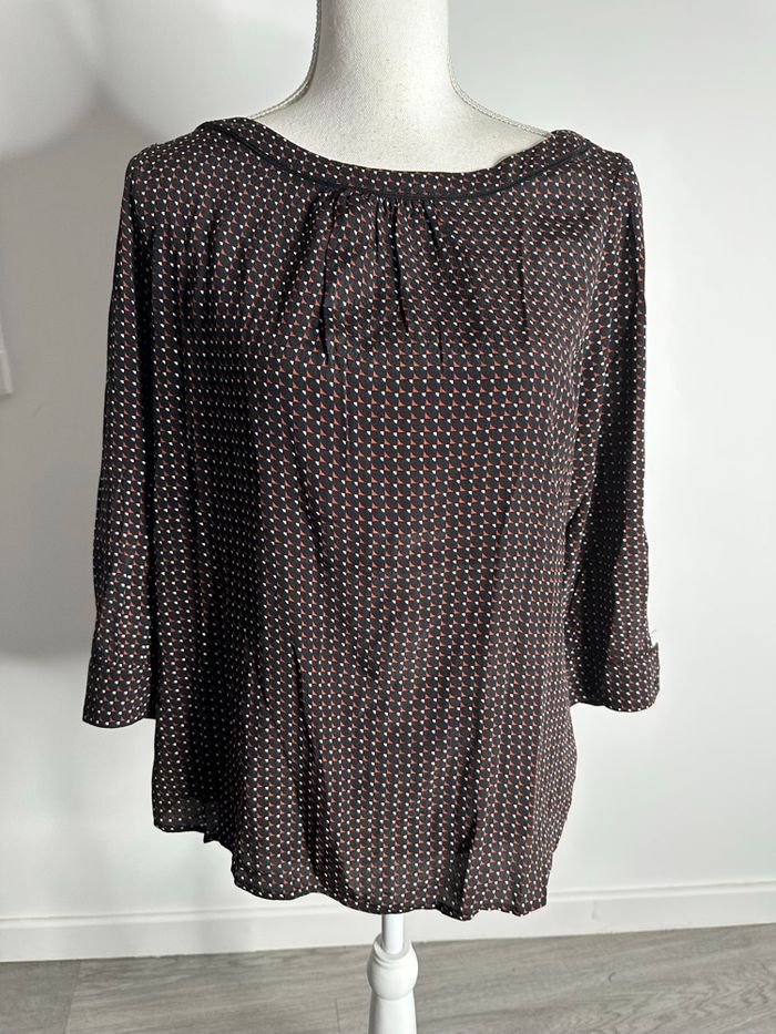 Blouse bariolée noire et rouge Maison 123 T40 L