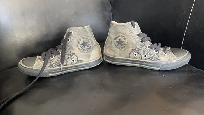 Converses hautes cuir « vieillies » - photo numéro 3