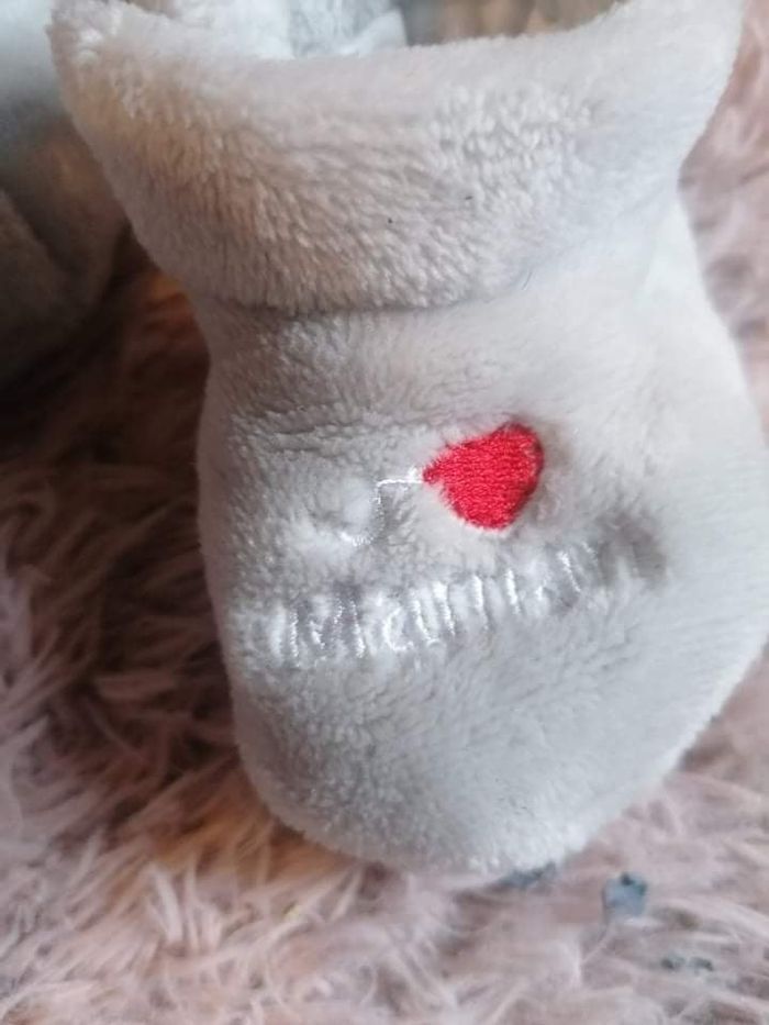 Chausson gris "j'❤️ maman" - photo numéro 2