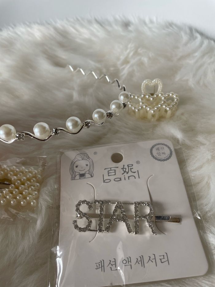 Lot accessoires pour cheveux avec perles - photo numéro 2
