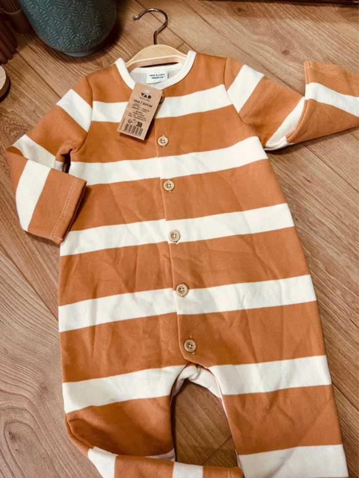 Taille 18 mois barboteuse salopette garçon TAO camel et beige Neuve 💙 - photo numéro 3