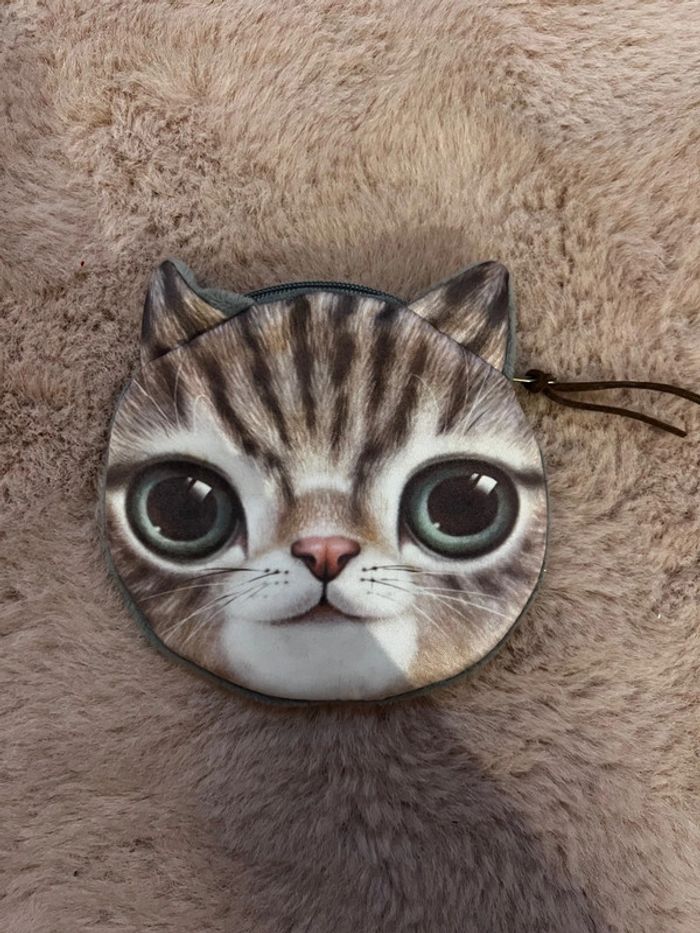 Porte monnaie tête de chat