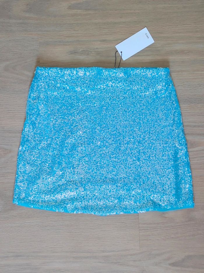 Mini jupe sequin bleu lagon / MNG - 36/S - photo numéro 5
