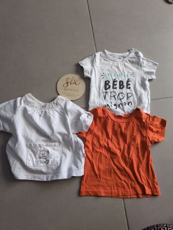 Lot 3 tee shirt 6 mois