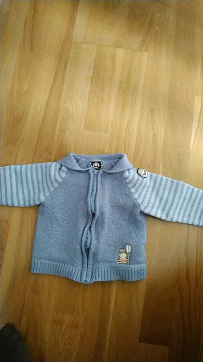 Gilet zippé bleu mer - photo numéro 3