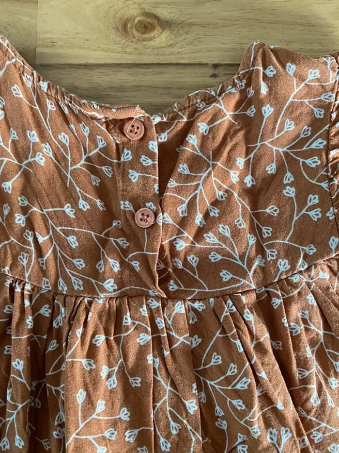 Robe zeeman marron à fleur blanche - photo numéro 6