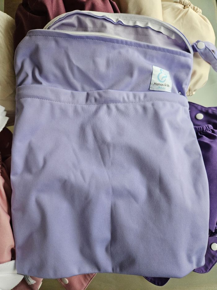 Lot de 10 couches lavables évolutives TE2 + inserts + voiles polaires + sac - photo numéro 3