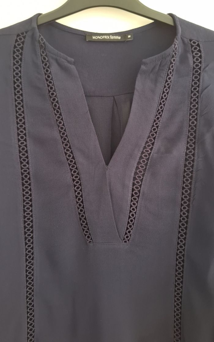 Blouse fluide transparente couleur unie - photo numéro 2