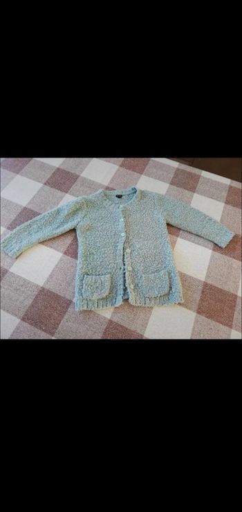 Gilet 4 ans épais vert moucheté à boutons Kiabi