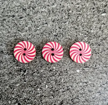 Lot de 3 boutons en bois vintage