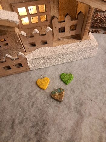 Lot pendentifs multicolore pâte polymere cœur