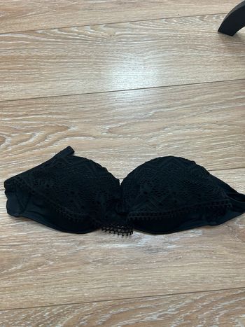 Haut de maillot de bain undiz noir - avec dentelles - taille M