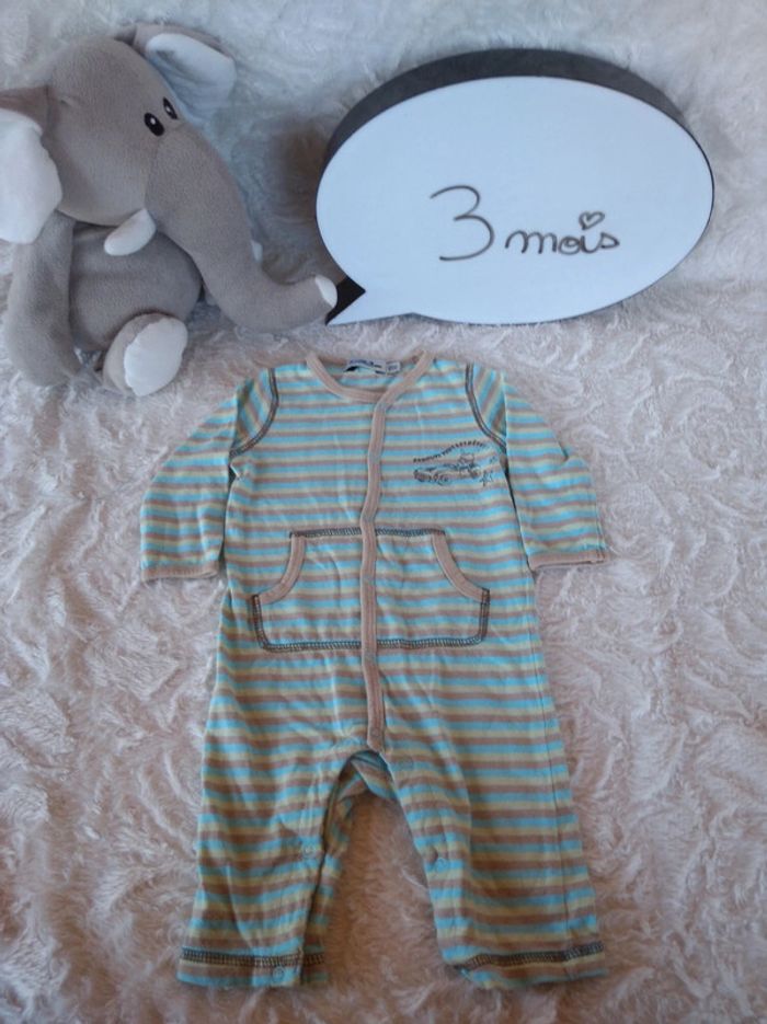 Pyjama grenouillère coton été léger sans pied Garçon 3 mois voiture Lapin en route vers les rêves